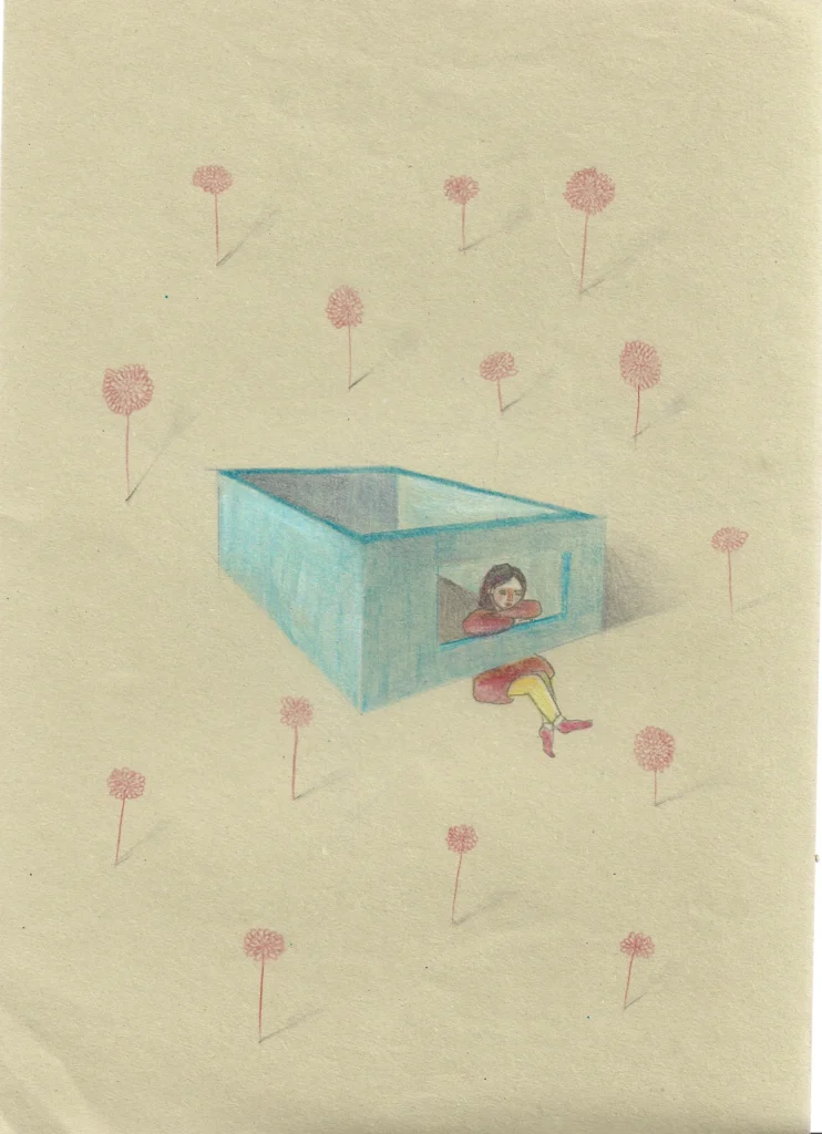 2020 a4 (3), covid, dessin, loneliness 2021 a5 (1), dessin, masque, camillepaulettejannette.com
