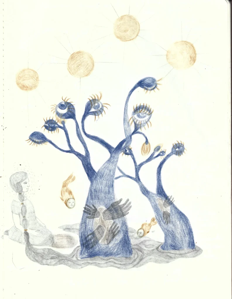 Dessin réalisé par Camille Paulette Jannette dans sa série Surréaliste.
