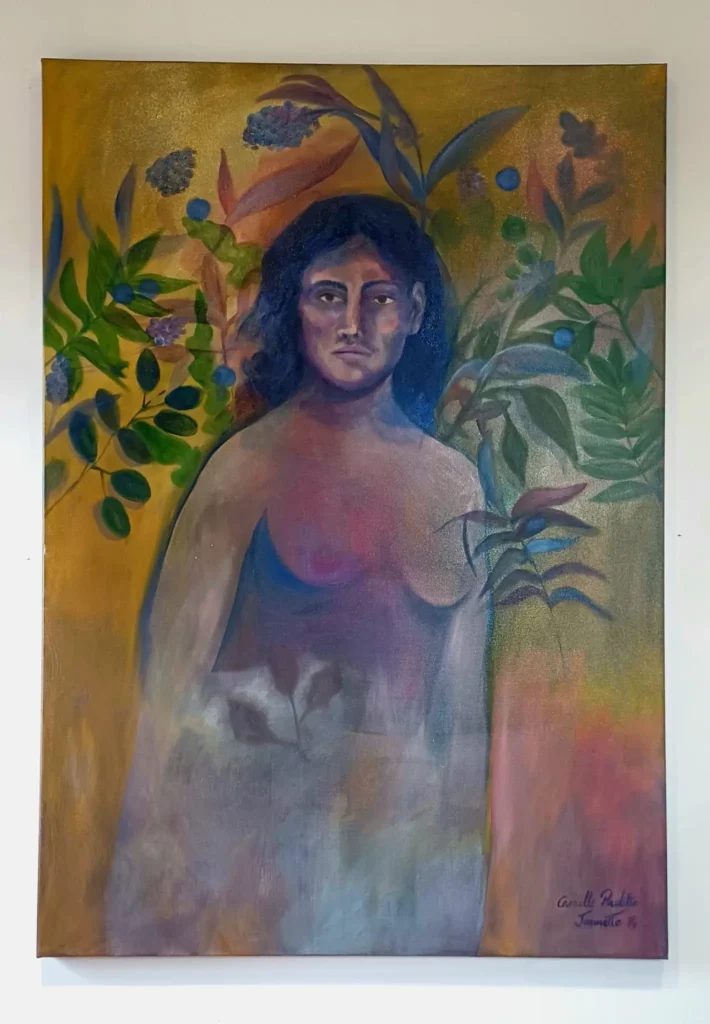 Figure 140x 120 cm huile sur toile 2024, peinture, loneliness 2021 a5 (1), dessin, masque, camillepaulettejannette.com