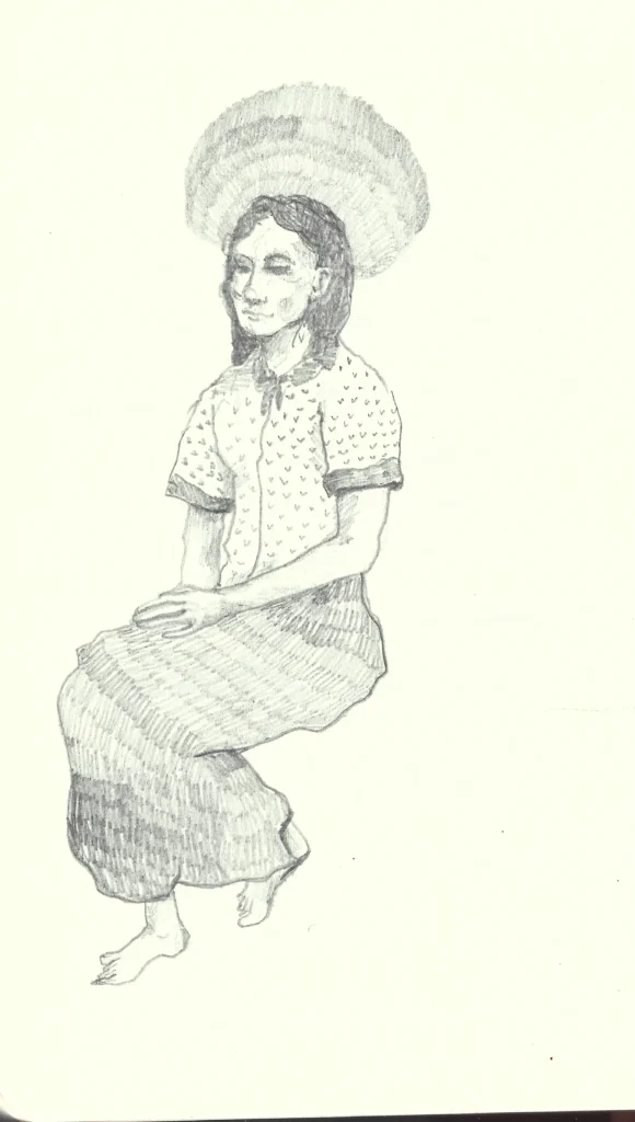 Woman 1 2020 a5, femme, dessin, portraits croquis, loneliness 2021 a5 (1), dessin, masque, camillepaulettejannette.com